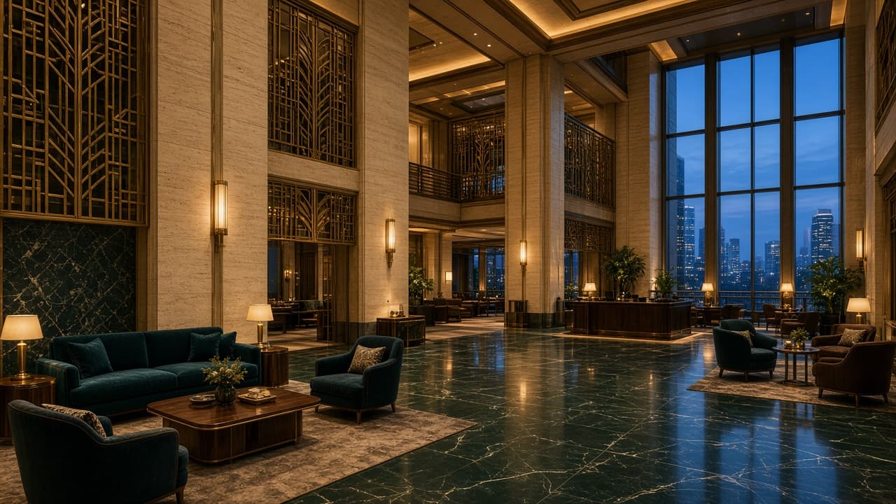 Nighttable lobby atrium